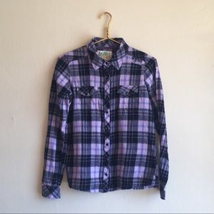 Billabong Black And purple flannel shirt